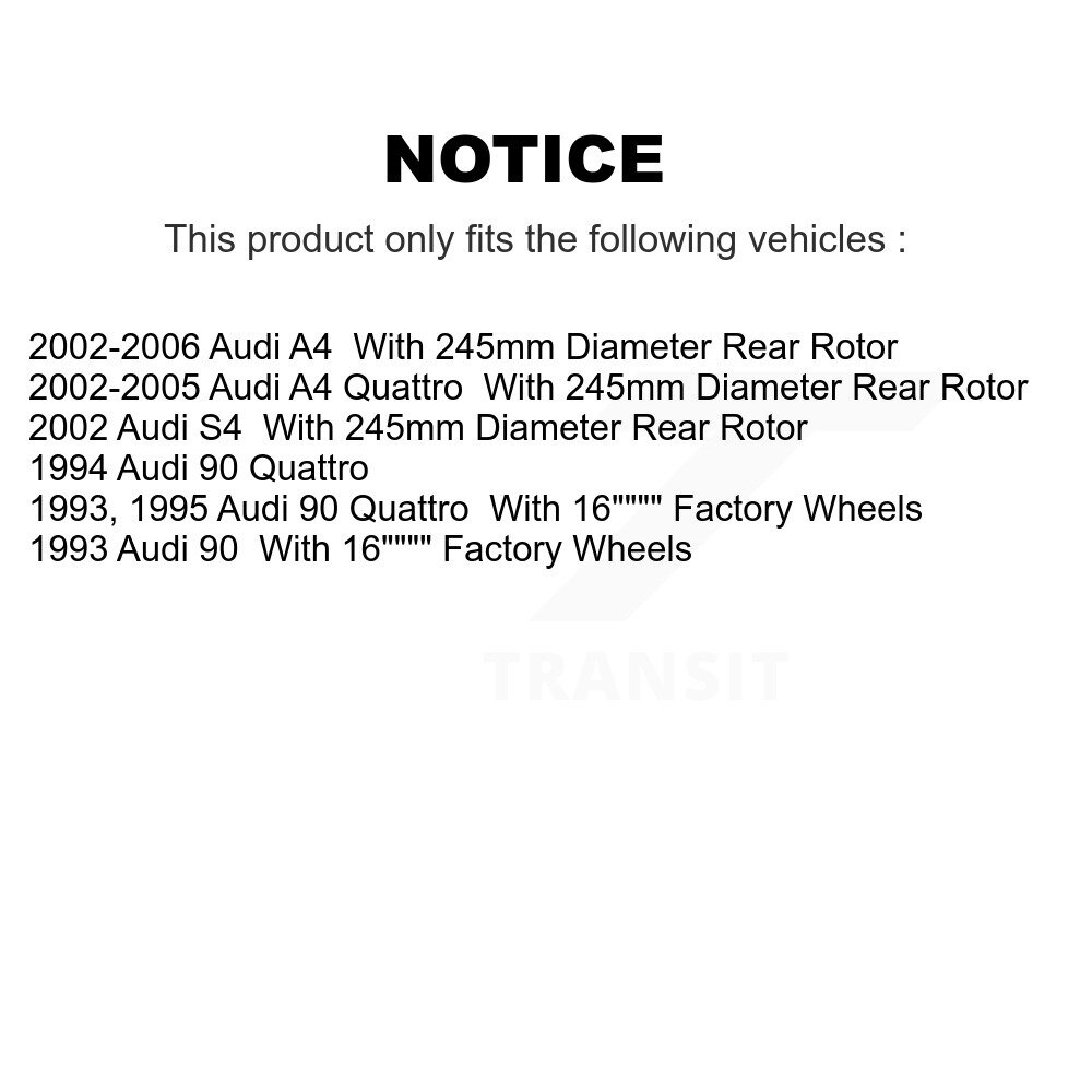 [Arrière] Rotor de frein à disque arrière pour Audi A4 Quattro 90 S4 GCR-96424
