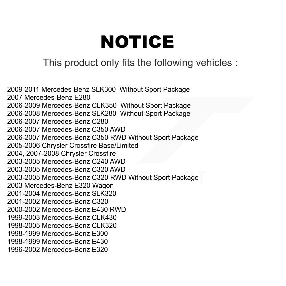 [Front] Rotor de frein à disque avant pour Mercedes-Benz E320 Chrysler Crossfire CLK320 C280