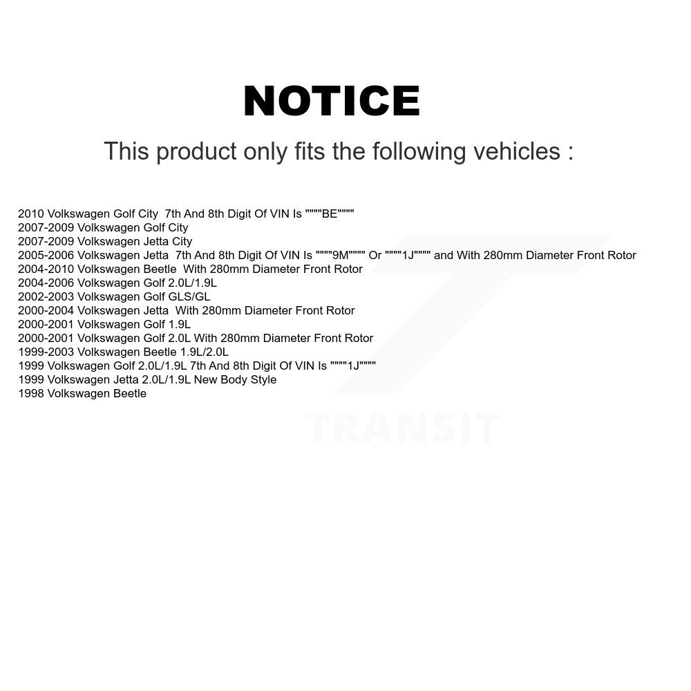 [Front] Rotor de frein à disque avant pour Volkswagen Jetta Golf Beetle City GCR-96778