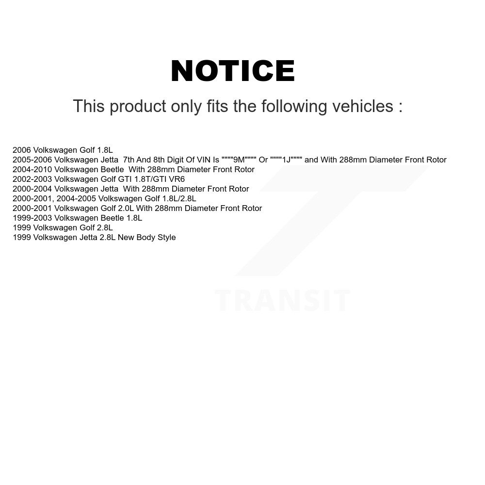 [Front] Rotor de frein à disque avant pour Volkswagen Jetta Golf Beetle GCR-96806
