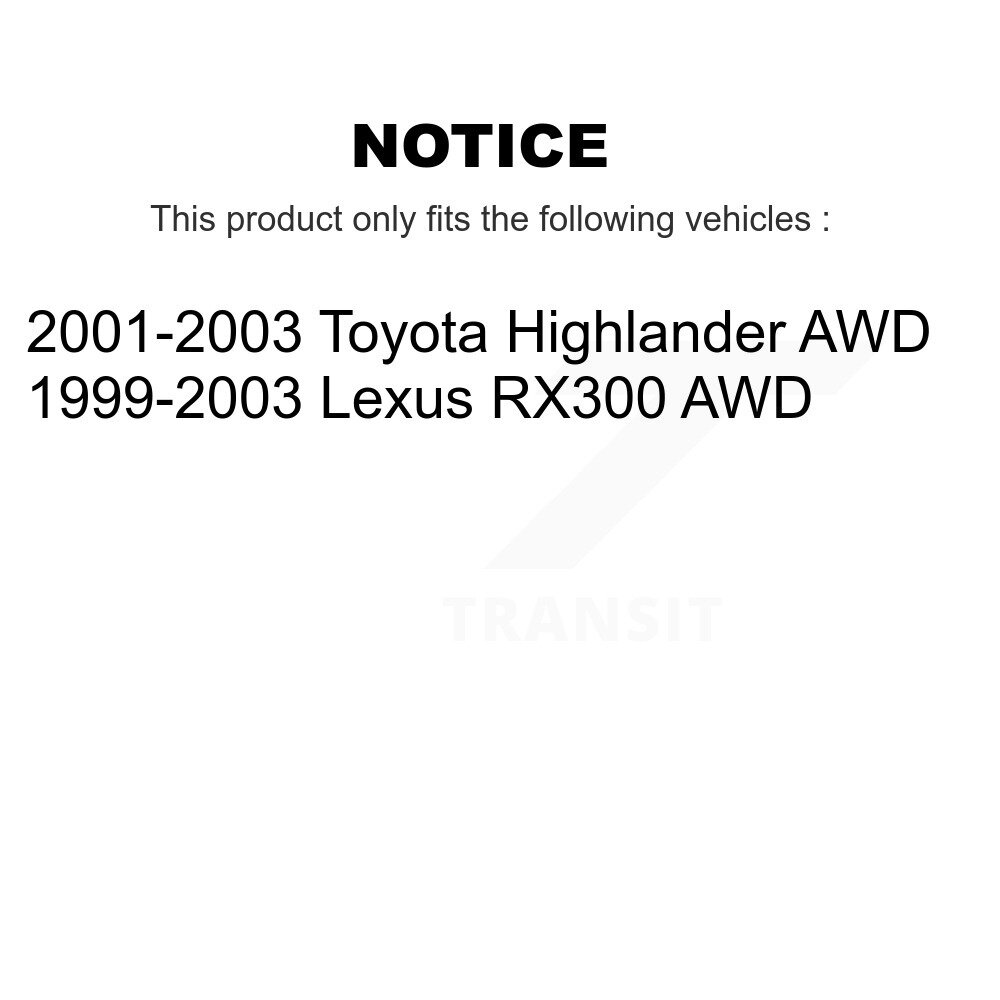 [Arrière] Rotor à disque arrière pour Toyota Highlander Lexus RX300 AWD GCR-96819