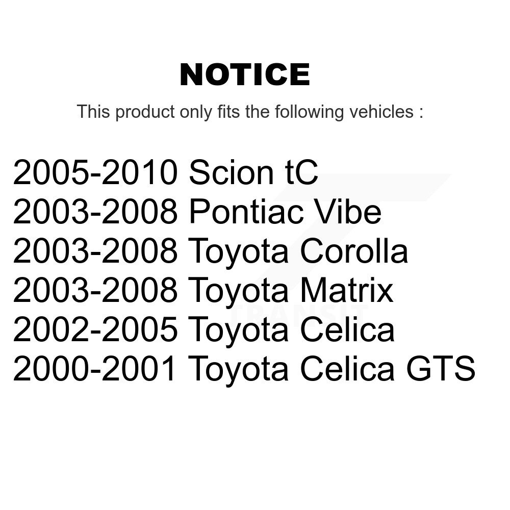 [Front] Rotor de frein à disque avant pour Toyota Corolla Matrice Pontiac Vibe Celica Scion tC