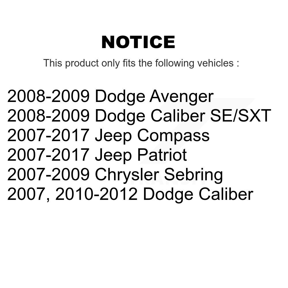 [Arrière] Drum de frein enrobé arrière pour Jeep Patriot Compass Dodge Calibre Chrysler Sebring