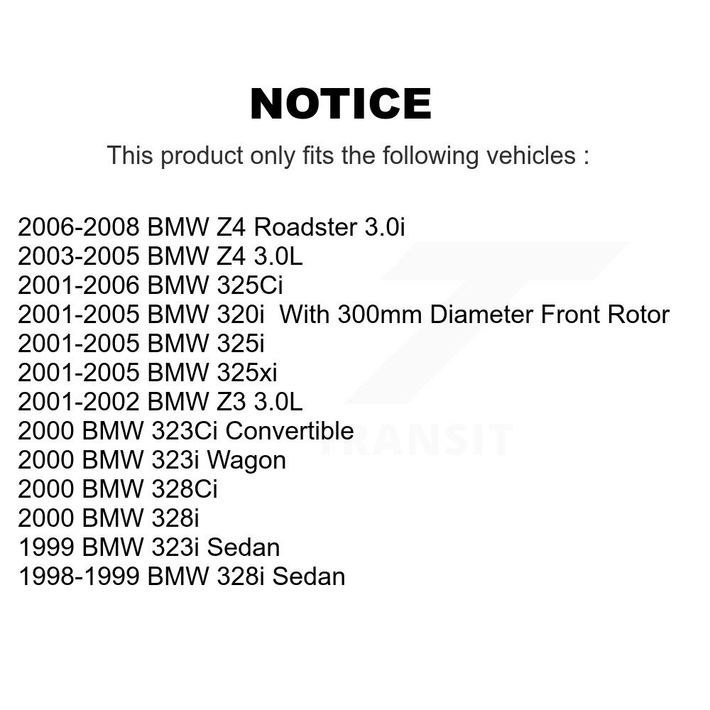 [Front] Rotor de frein à disque avant pour BMW Z4 325i 325Ci 320i 325xi Z3 328i 323i 323Ci 328Ci