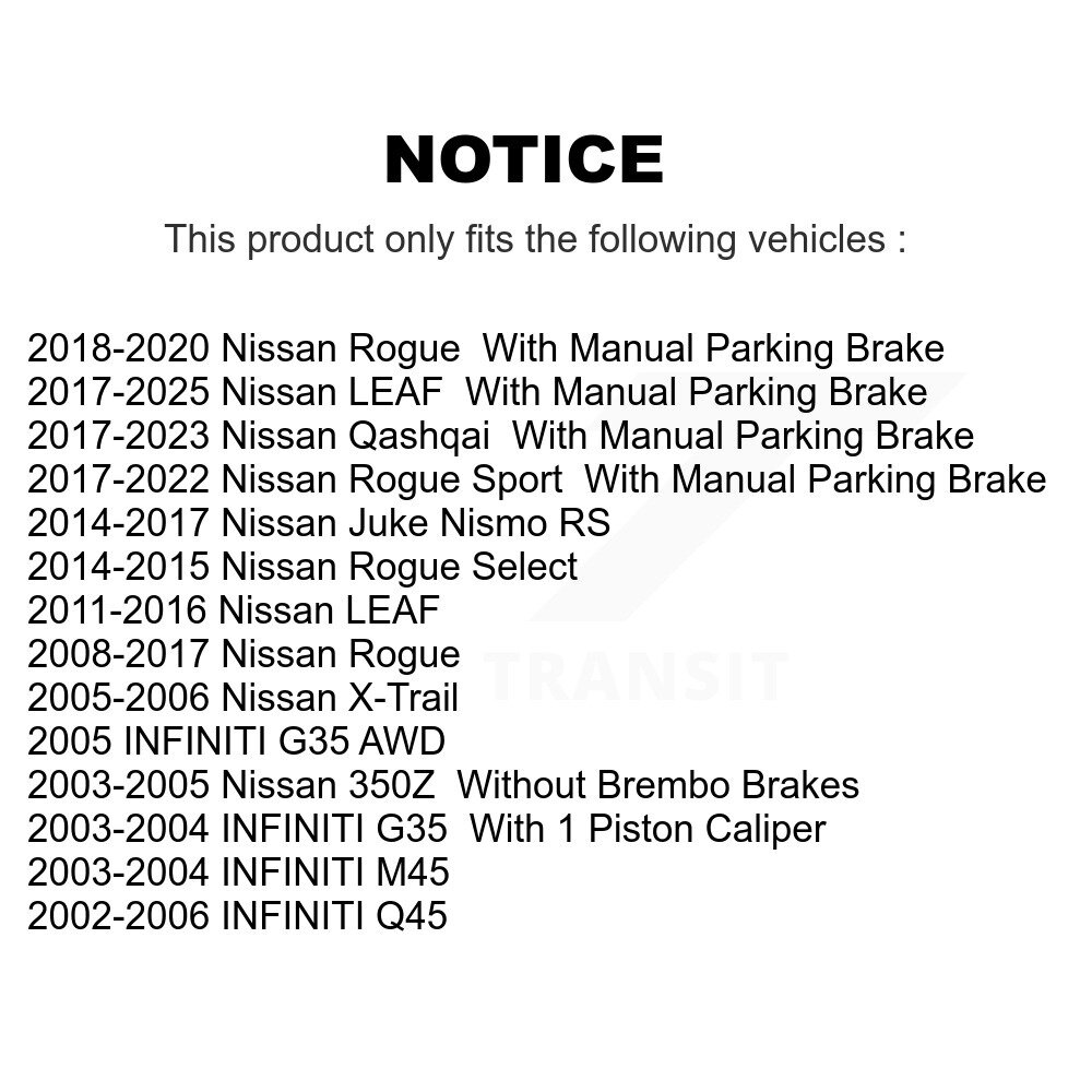 [Arrière] Rotor de frein à disque arrière pour Nissan Rogue Sport Qashqai LEAF Juke X-Trail INFINITI
