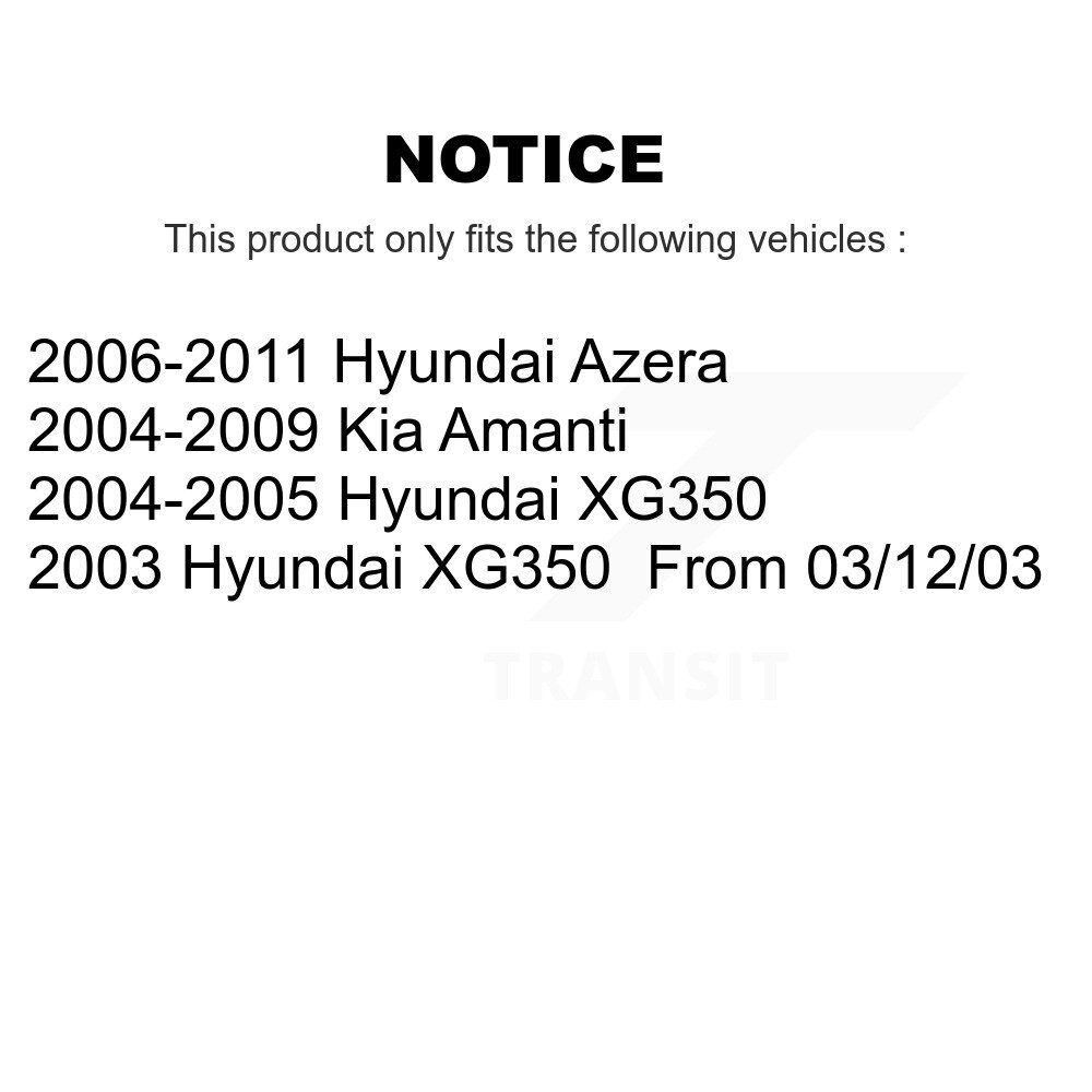 [Front] Rotor de frein à disque avant pour Hyundai Azera Kia Amanti XG350 GCR-980277