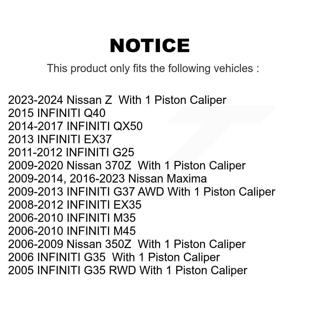 [Arrière] Rotor de frein à disque arrière pour INFINITI Nissan Maxima G37 QX50 EX35 370Z G35 350Z M35