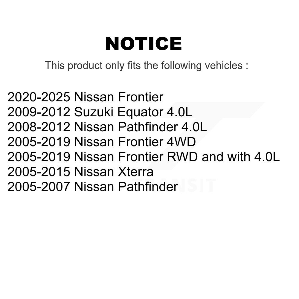 [Front] Rotor de frein à disque avant pour Nissan Frontier Pathfinder Xterra Suzuki Équateur