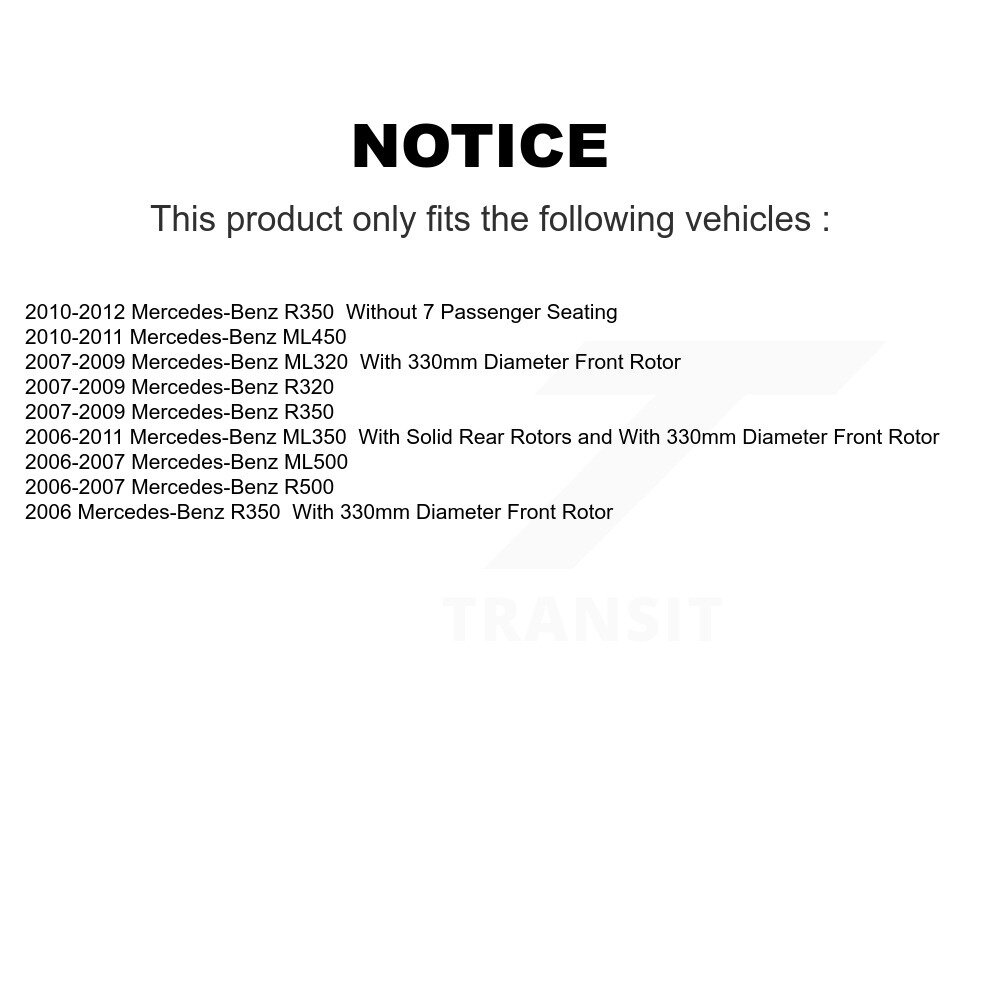 [Front] Rotor de frein à disque avant pour Mercedes-Benz ML350 ML320 R350 ML500 R320 R500 ML450
