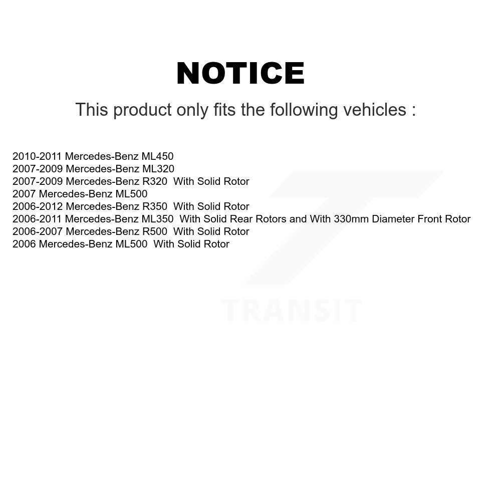 [Arrière] Rotor de frein à disque arrière pour Mercedes-Benz ML350 ML320 R350 ML500 R320 R500 ML450
