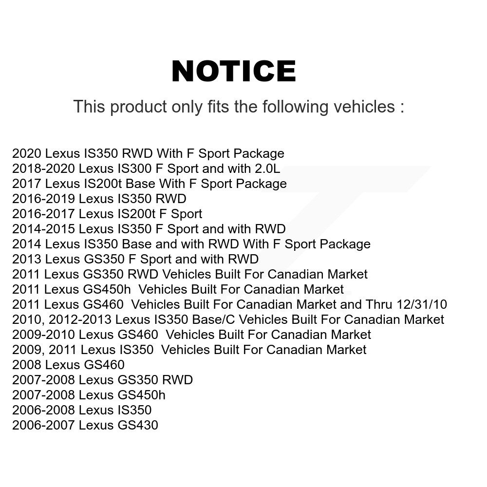 [Front Left] Rotor de frein à disque avant gauche pour Lexus IS350 IS300 GS350 GS450h IS200t GS430