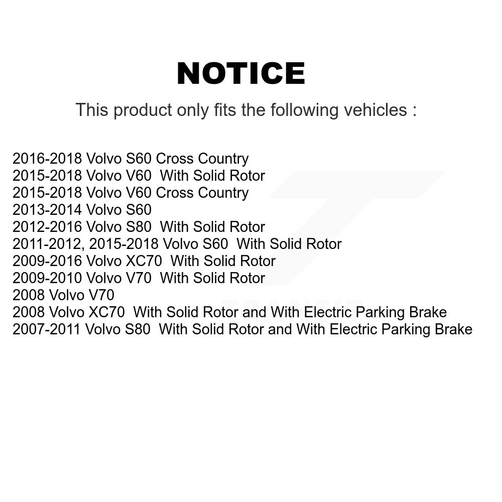 [Arrière] Rotor de frein à disque arrière pour Volvo XC70 S60 V60 S80 Cross Country V70 GCR-980607