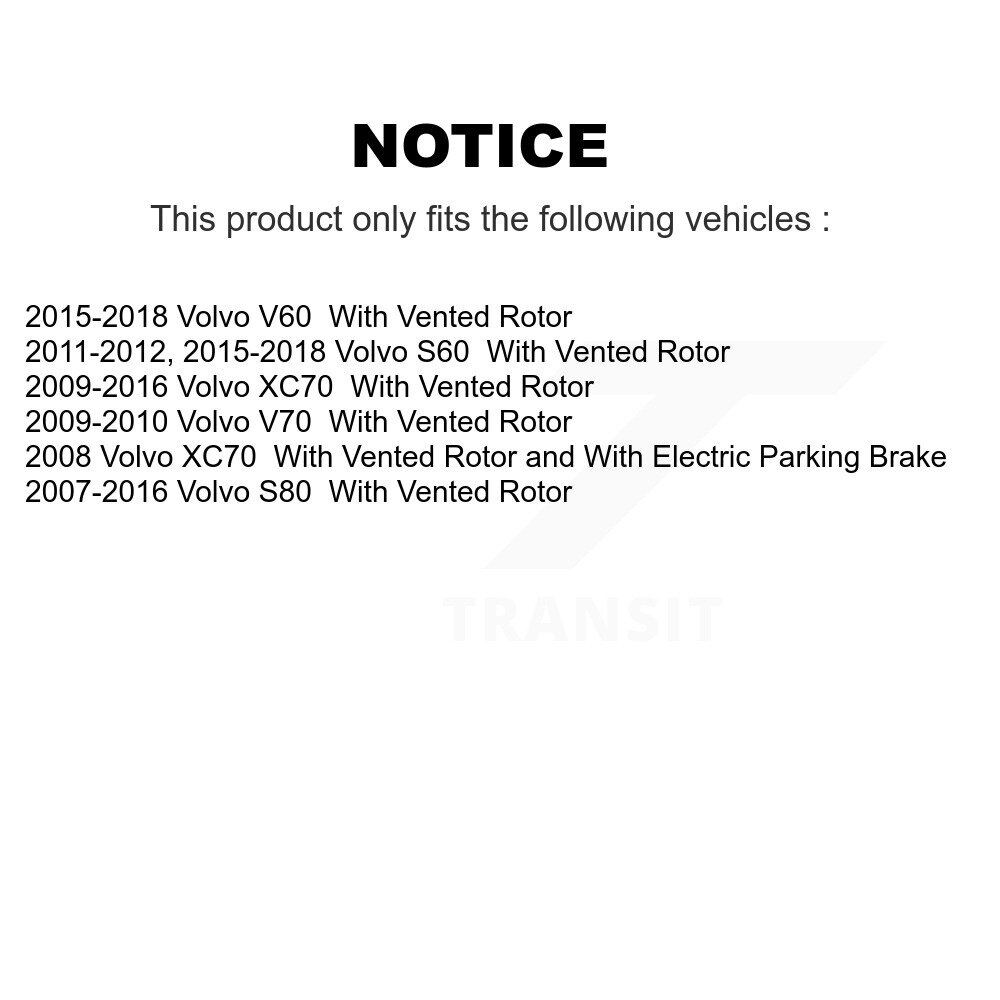 [Arrière] Rotor de frein à disque arrière pour Volvo XC70 S60 V60 S80 V70 GCR-980609