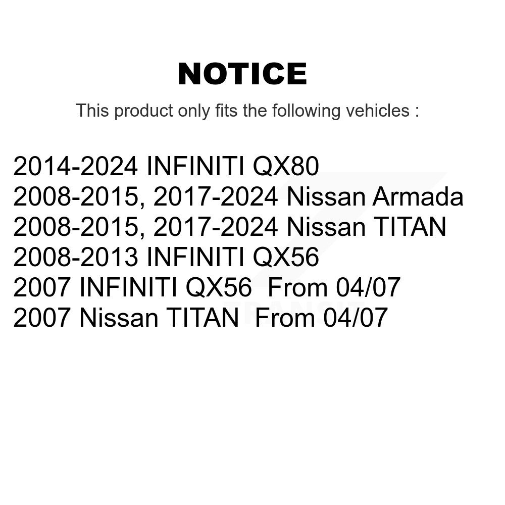 [Front] Rotor de frein à disque avant pour Nissan TITAN INFINITI Armada QX80 QX56 GCR-980630