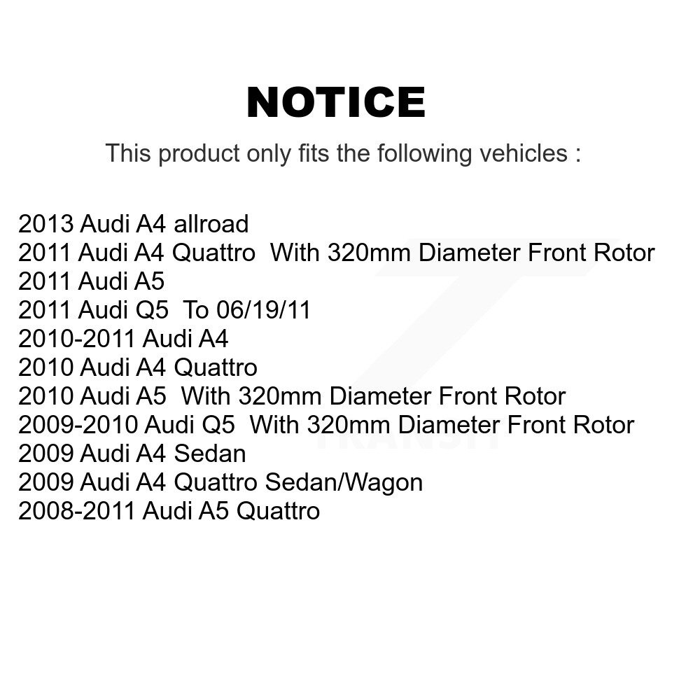 [Front] Rotor de frein à disque avant pour Audi A4 Quattro Q5 A5 tout-terrain GCR-980697