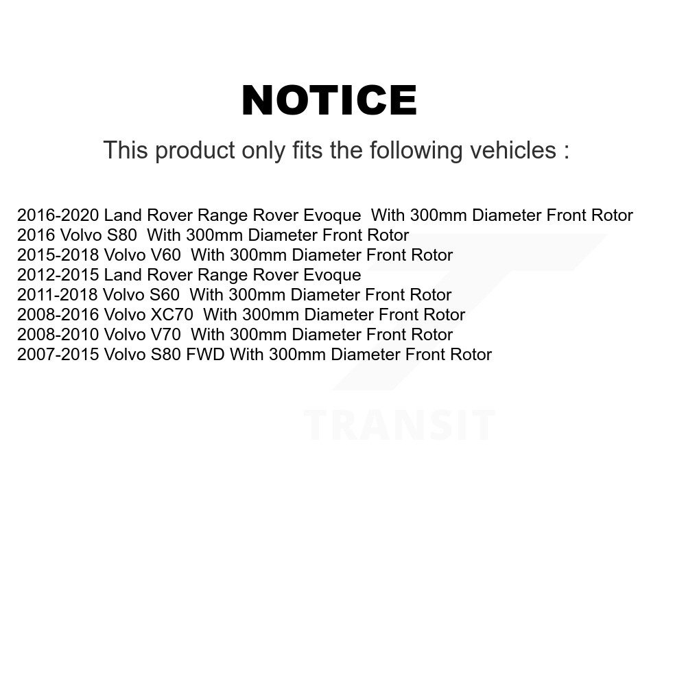 [Front] Rotor de frein à disque avant pour Volvo Land Rover Gamme Evoque XC70 S60 V60 S80 V70