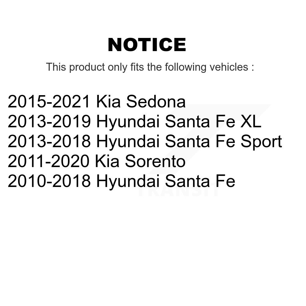 [Arrière] Rotor de frein à disque arrière pour Hyundai Kia Sorento Santa Fe Sport Sedona XL