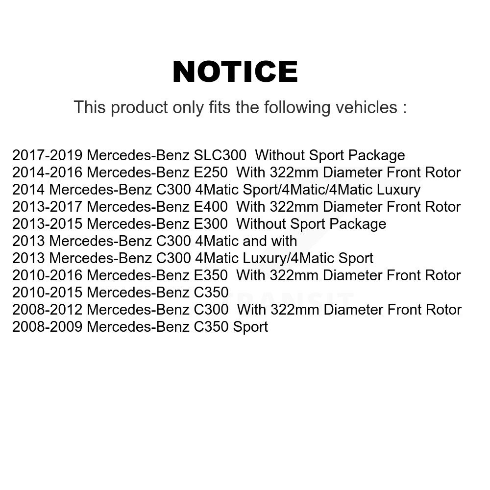 [Front] Rotor de frein à disque avant pour Mercedes-Benz C300 E350 C350 E400 E250 SLC300