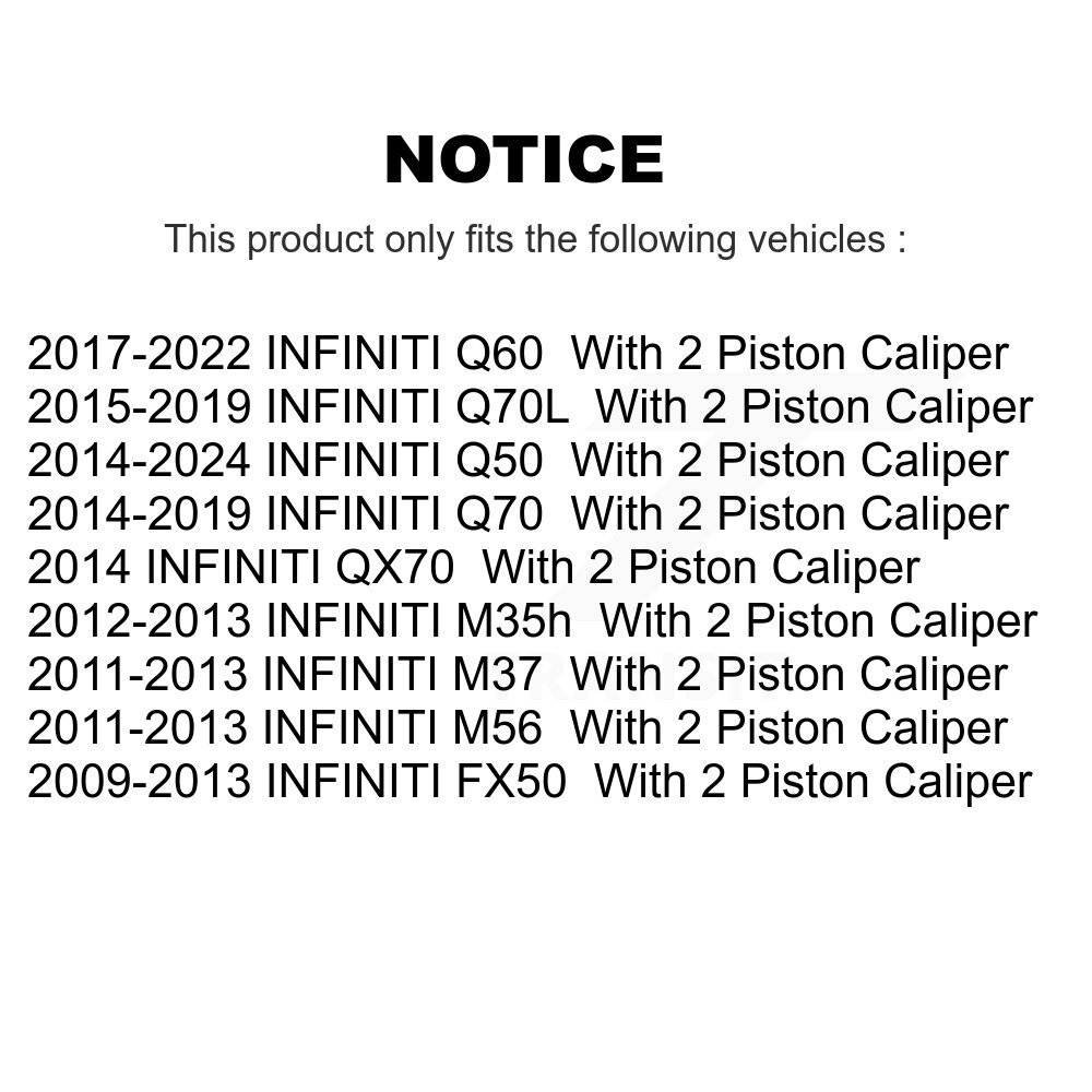 [Arrière] Rotor de frein à disque arrière pour INFINITI Q50 Q60 M37 FX50 QX70 Q70 Q70L M56 M35h