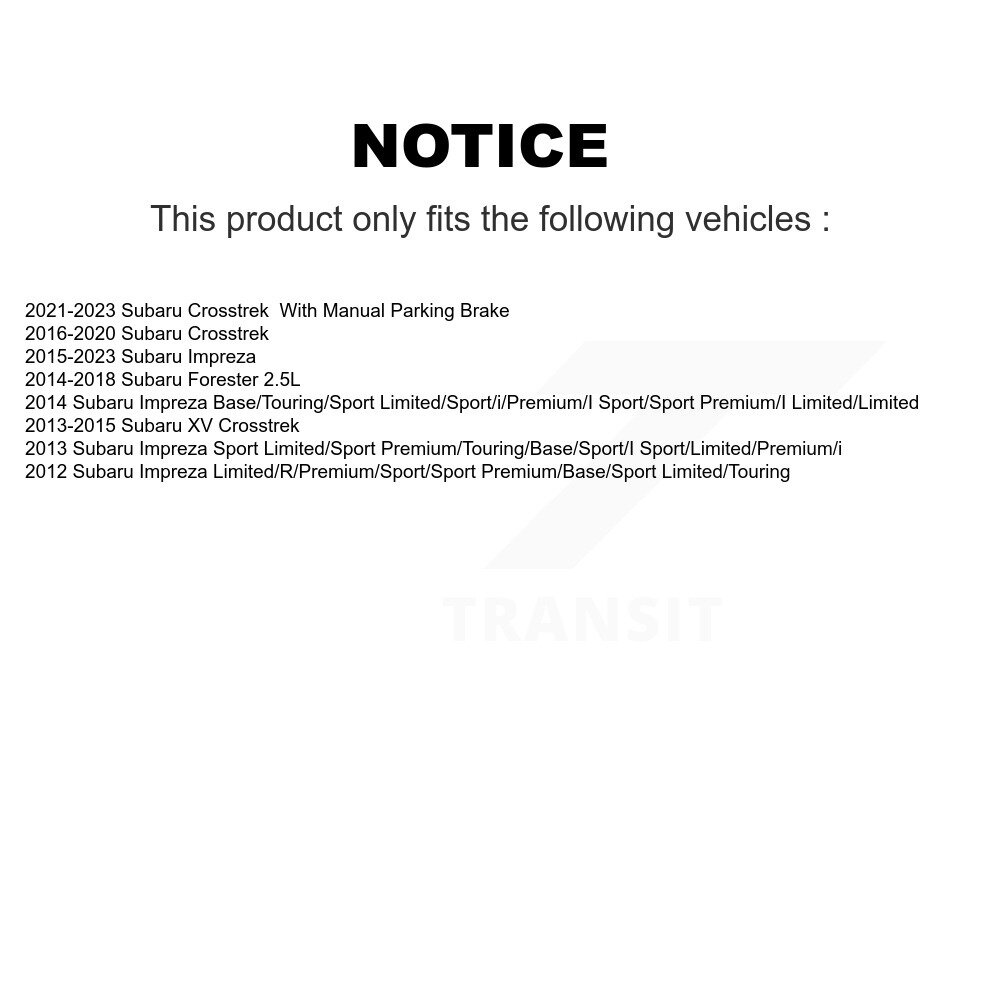 [Arrière] Rotor de frein à disque arrière pour Subaru Crosstrek Impreza Forester XV GCR-980962