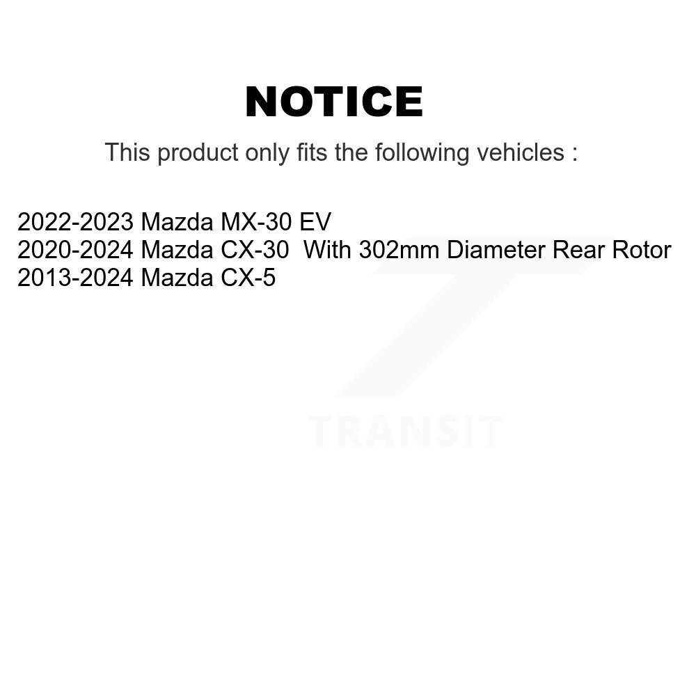 [Arrière] Rotor de frein à disque arrière pour Mazda CX-5 CX-30 MX-30 EV GCR-981008