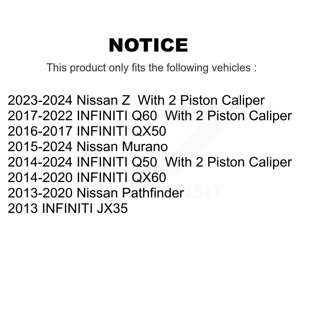 [Front] Rotor de frein à disque avant pour Nissan Murano Pathfinder INFINITI QX60 Q50 QX50 JX35