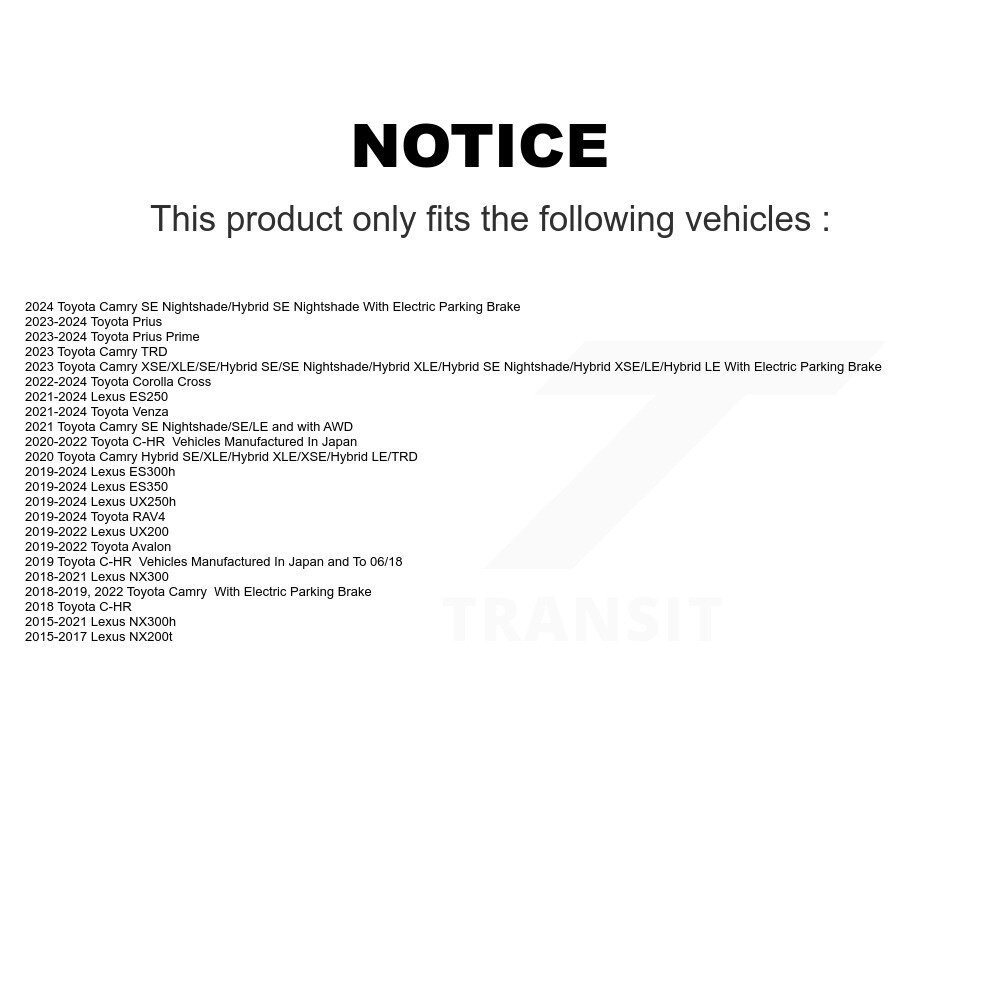 [Arrière] Rotor de frein à disque arrière pour Toyota RAV4 Camry Lexus Corolla Cross C-HR NX300 Venza