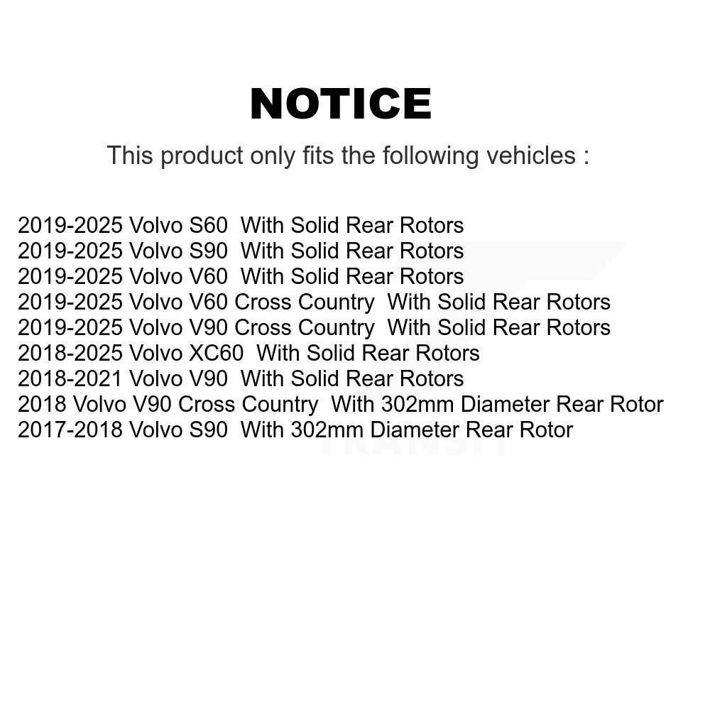 [Arrière] Rotor de frein à disque arrière pour Volvo XC60 S60 V60 Cross Country S90 V90 GCR-982273