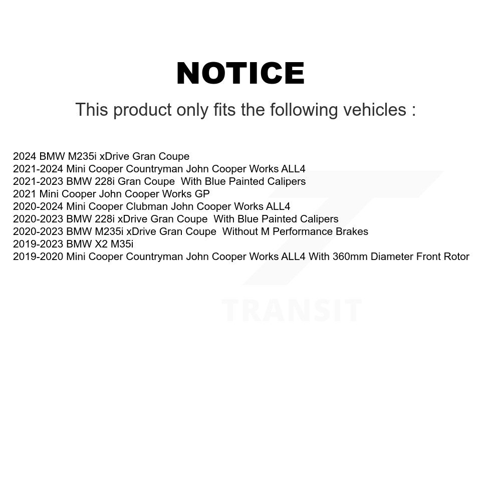 [Avant droite] Rotor de frein à disque avant droit pour Mini Cooper Countryman BMW X2 228i xDrive Gran