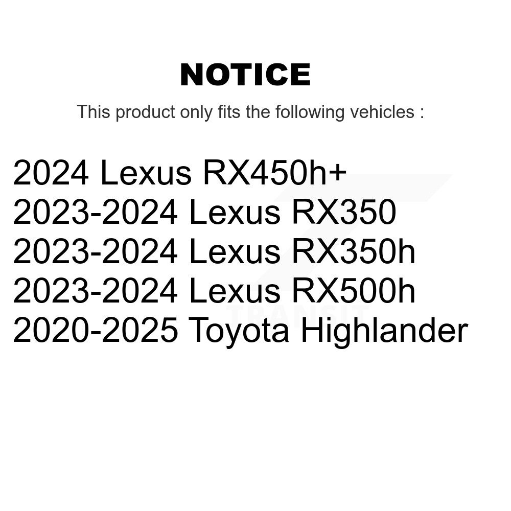 [Arrière] Rotor de frein à disque arrière pour Toyota Highlander Lexus RX350 RX350h RX500h GCR-982706