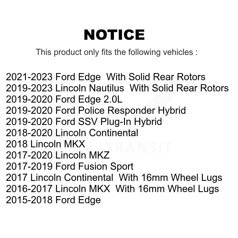 [Arrière] Rotor de frein à disque arrière pour Ford Edge Fusion Lincoln Nautilus MKX MKZ Continental