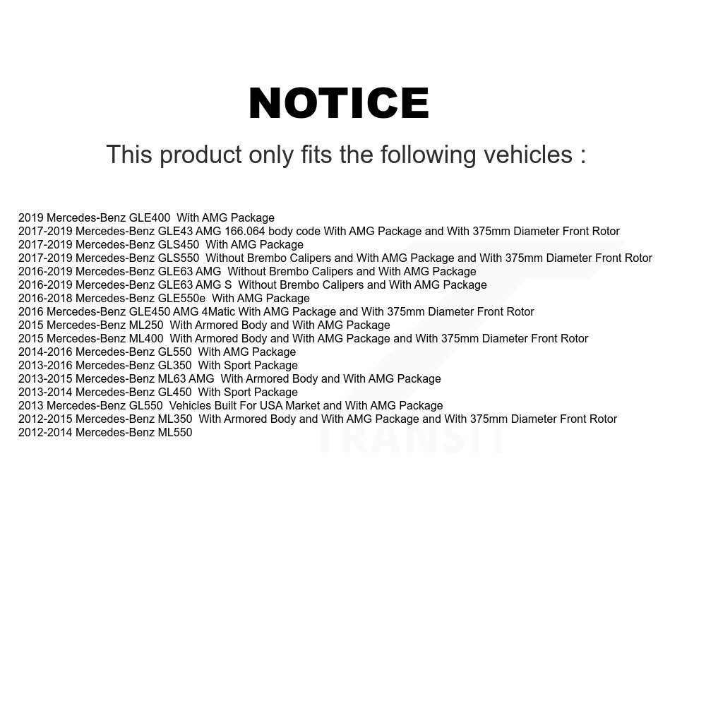 [Front] Rotor de frein à disque avant pour Mercedes-Benz ML350 GL350 GLE43 AMG GLS450 ML400 S