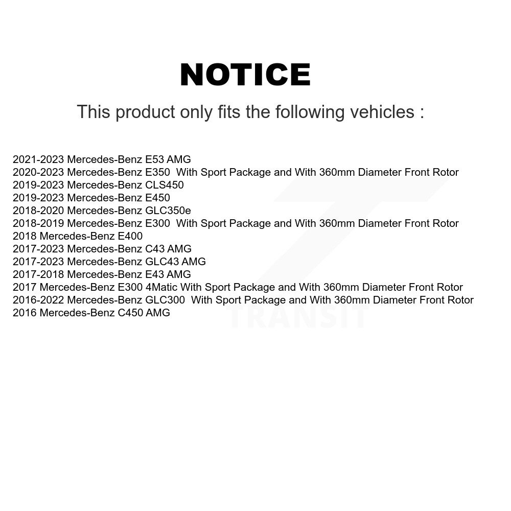 [Front] Rotor de frein à disque avant pour Mercedes-Benz GLC300 C43 AMG GLC43 E450 E300 E400 E53