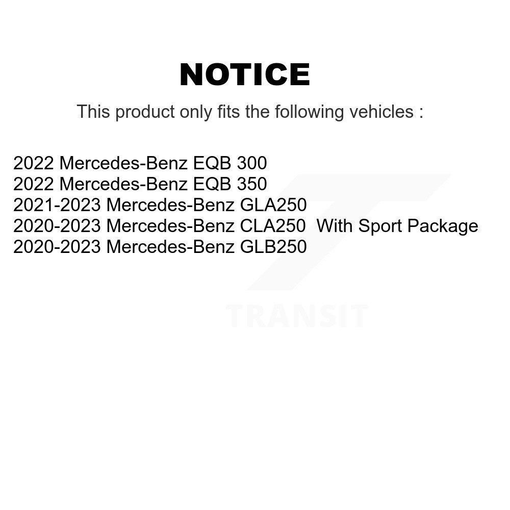 [Arrière] Rotor de frein à disque arrière pour Mercedes-Benz GLB250 GLA250 CLA250 EQB 350 300