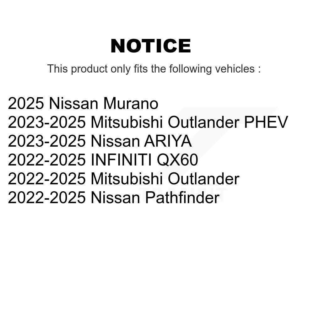 [Arrière] Rotor de frein à disque arrière pour Mitsubishi Outlander Nissan Pathfinder INFINITI QX60
