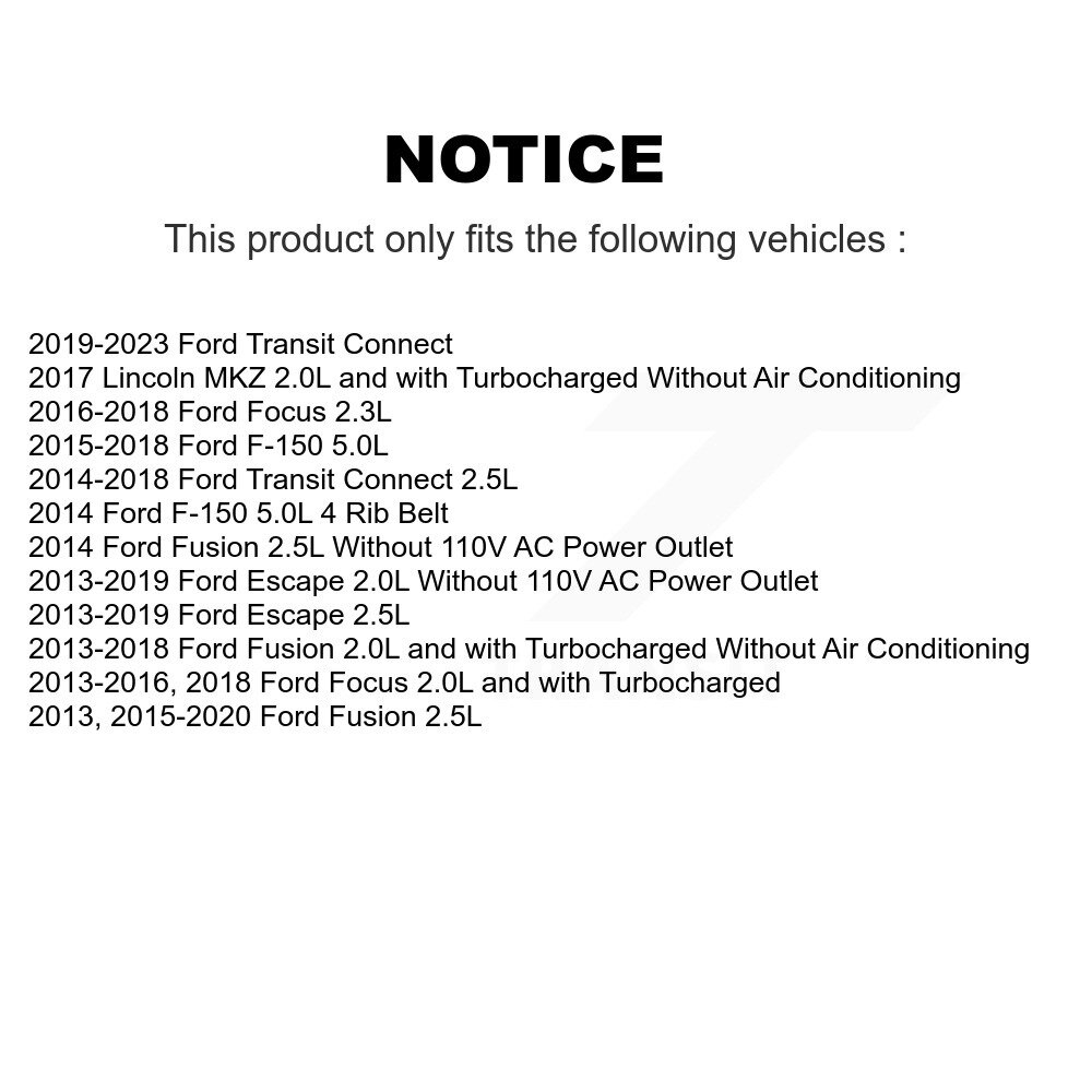 [Entraînement principal] Ceinture de sérépentine pour Ford F-150 Escape Focus Fusion Transit Connect Lincoln MKZ