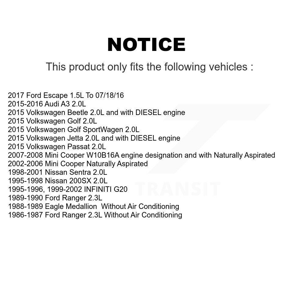 [Ventilateur, climatisation et pignon sur rue] Ceinture de serpentine pour Ford Escape Volkswagen Jetta Golf Mini Cooper Passat Beetle