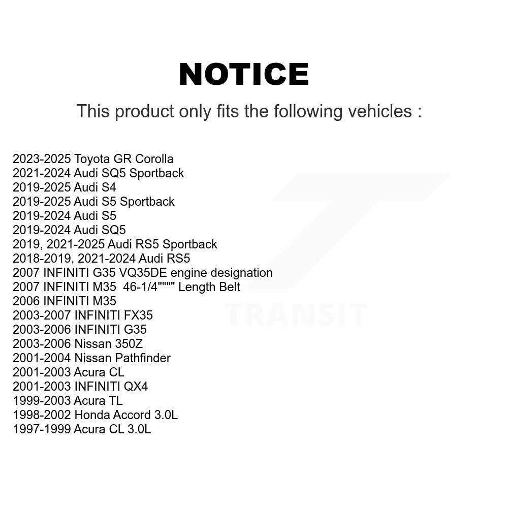 [Climatisation, alternateur et tendeur] Ceinture de sérépentine pour Honda Accord INFINITI G35 Nissan Acura Pathfinder 350Z TL CL