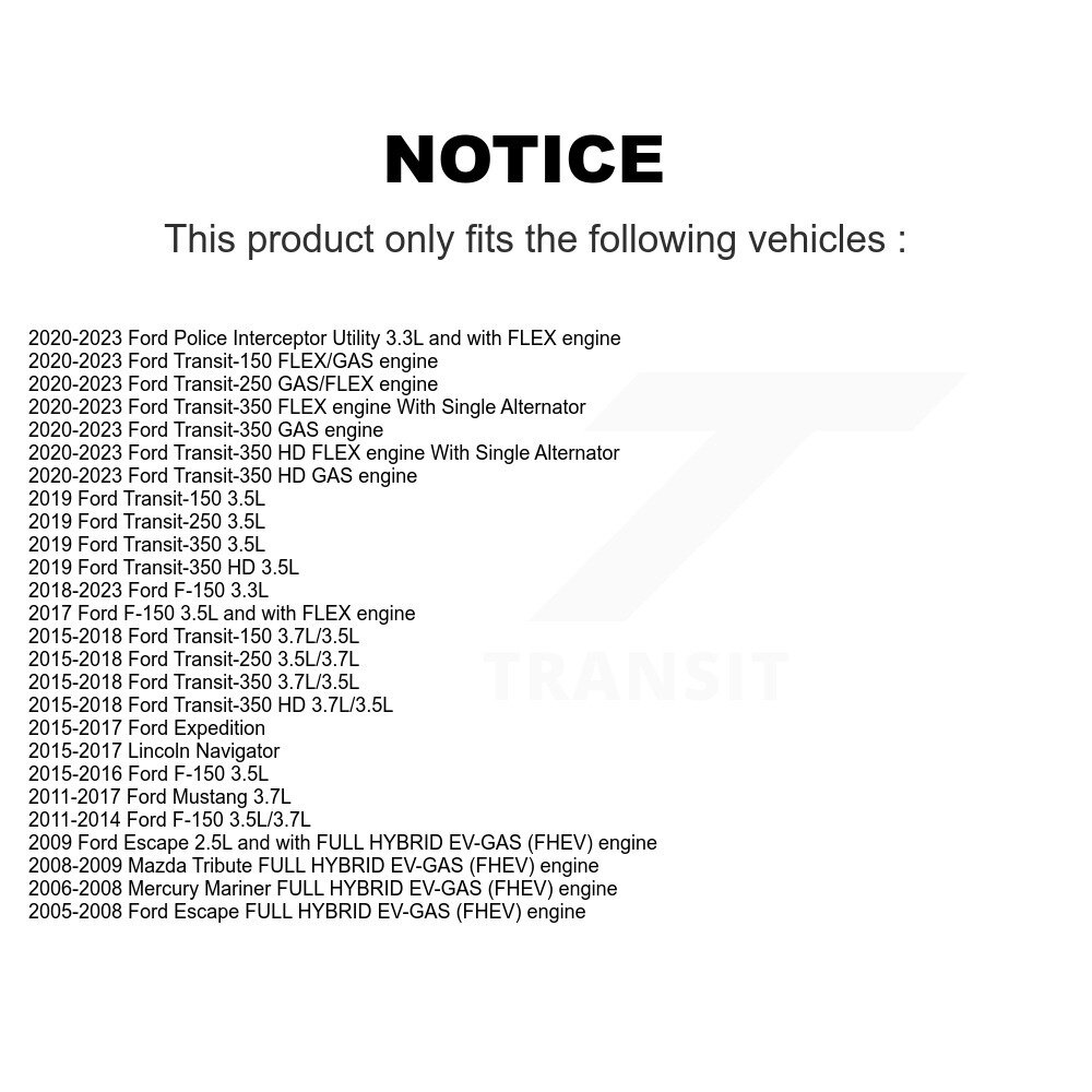 [Entraînement principal] Ceinture Serpentine pour Ford F-150 Escape Transit-250 Mustang Transit-150 HD Police