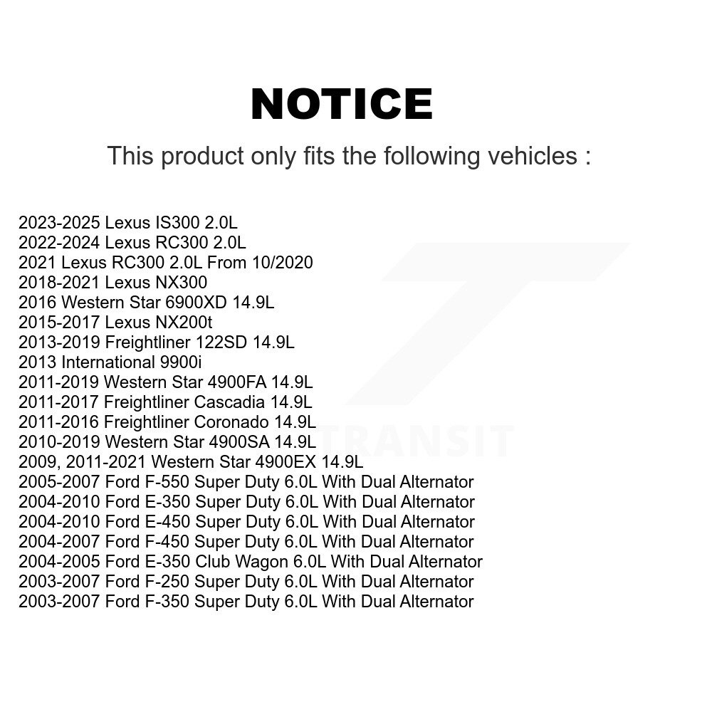 [Alternateur] Ceinture de sérépentine pour Ford Lexus F-350 Super Duty NX300 F-250 NX200t E-350 Club