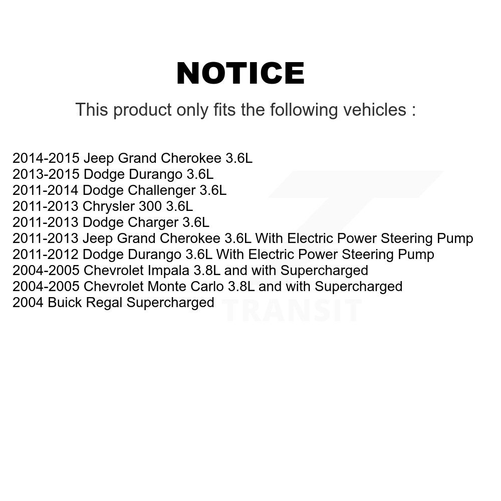 [Entraînement principal] Ceinture Serpentine pour Jeep Grand Cherokee Dodge Durango Chrysler 300 Chevrolet