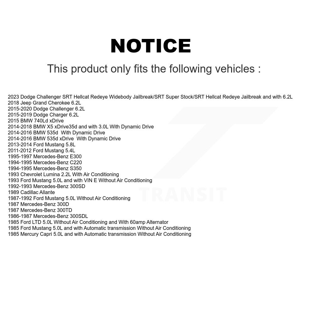 [Entraînement principal] Ceinture Serpentine pour Dodge Ford Mustang Charger BMW X5 Challenger Jeep Grand 535d