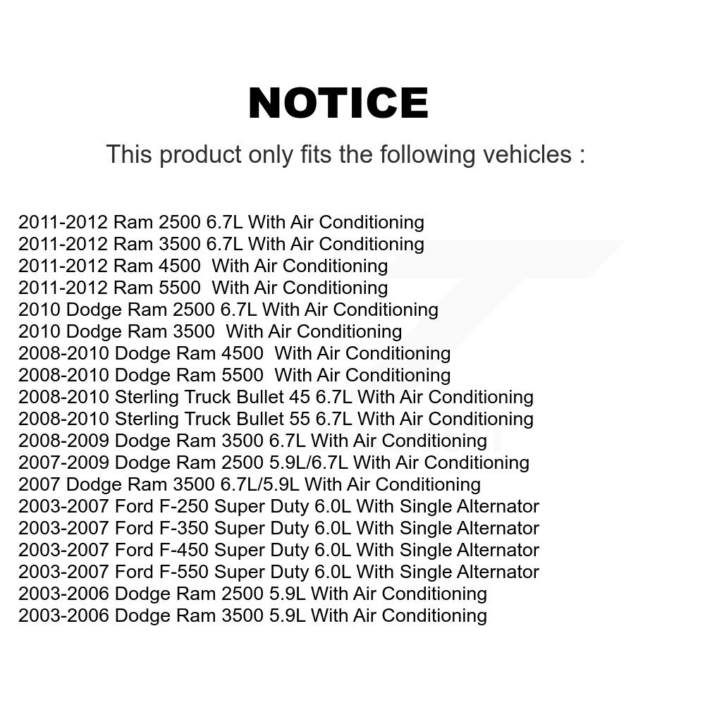 [Entraînement principal] Courroie Serpentine de conduite principale pour Dodge Ford Ram 3500 2500 F-350 Super Duty F-250