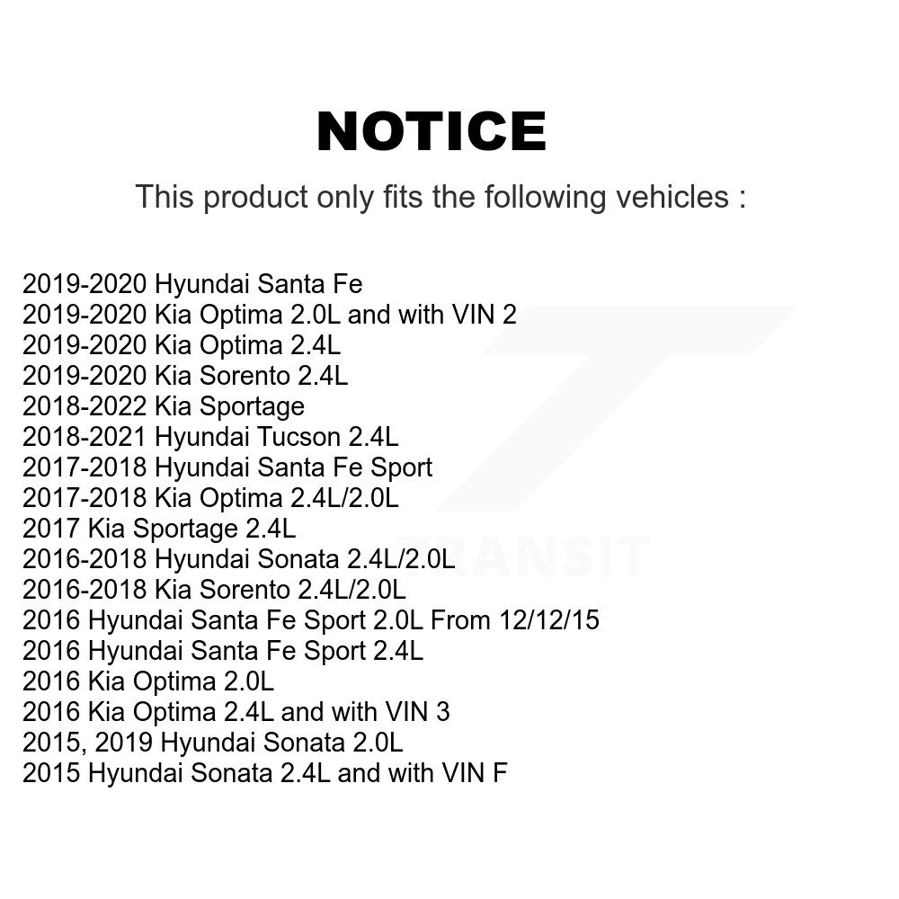[Entraînement principal] Courroie Serpentine pour Hyundai Kia Tucson Sorento Sportage Santa Fe