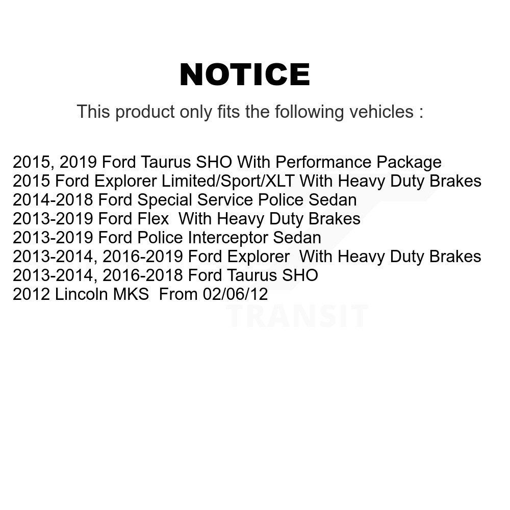 Front Rear Semi-Metallic Brake Pad Kit For 2013-2019 Ford Explorer Limited Sport - Picture 2 of 8