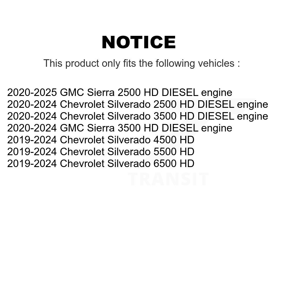 [N/A] Filtre à huile moteur pour GMC Chevrolet Sierra 2500 HD Silverado 3500 4500 5500 6500