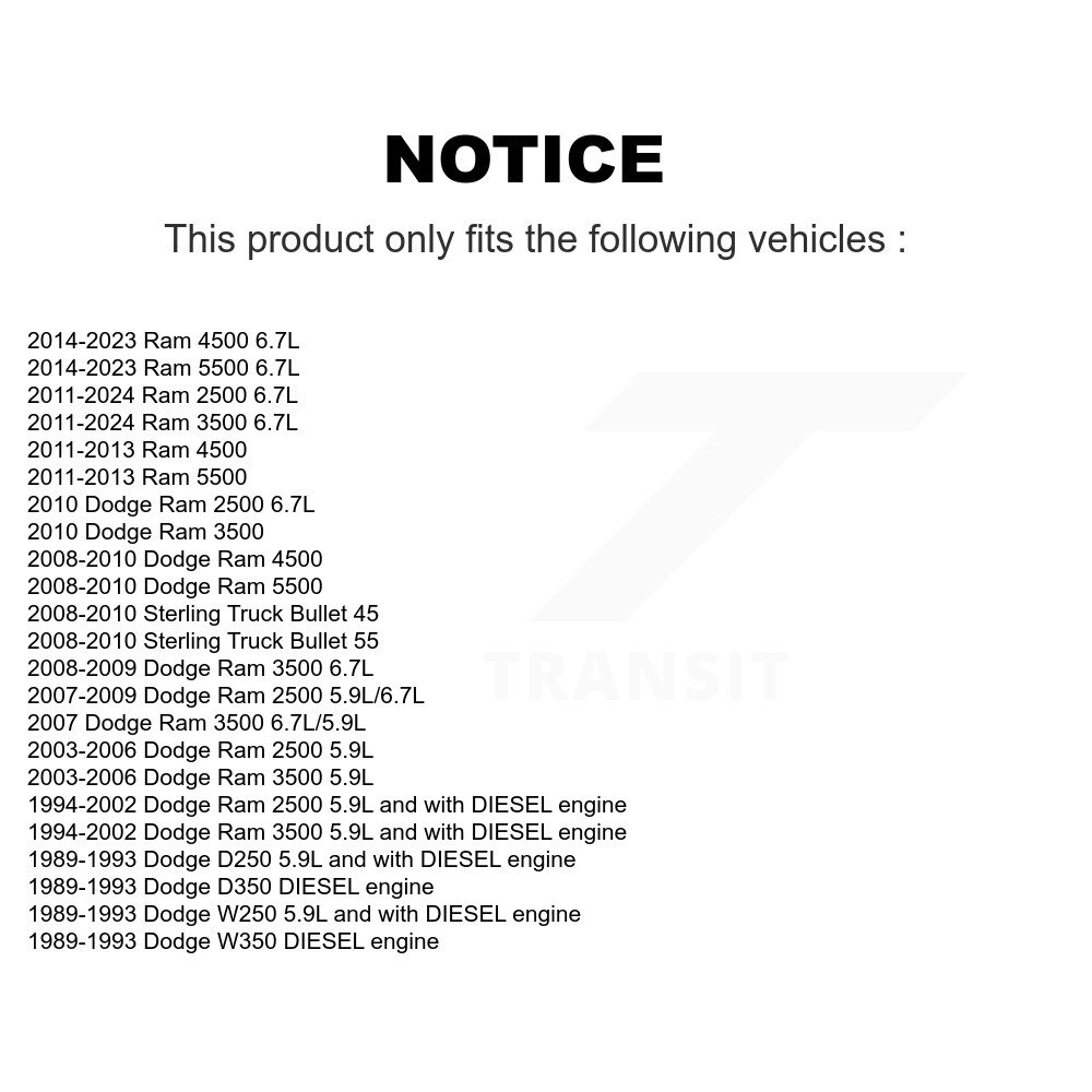 [N/A] Filtre à huile moteur pour Ram Dodge 2500 3500 W250 D250 D350 W350 Camion Sterling 45