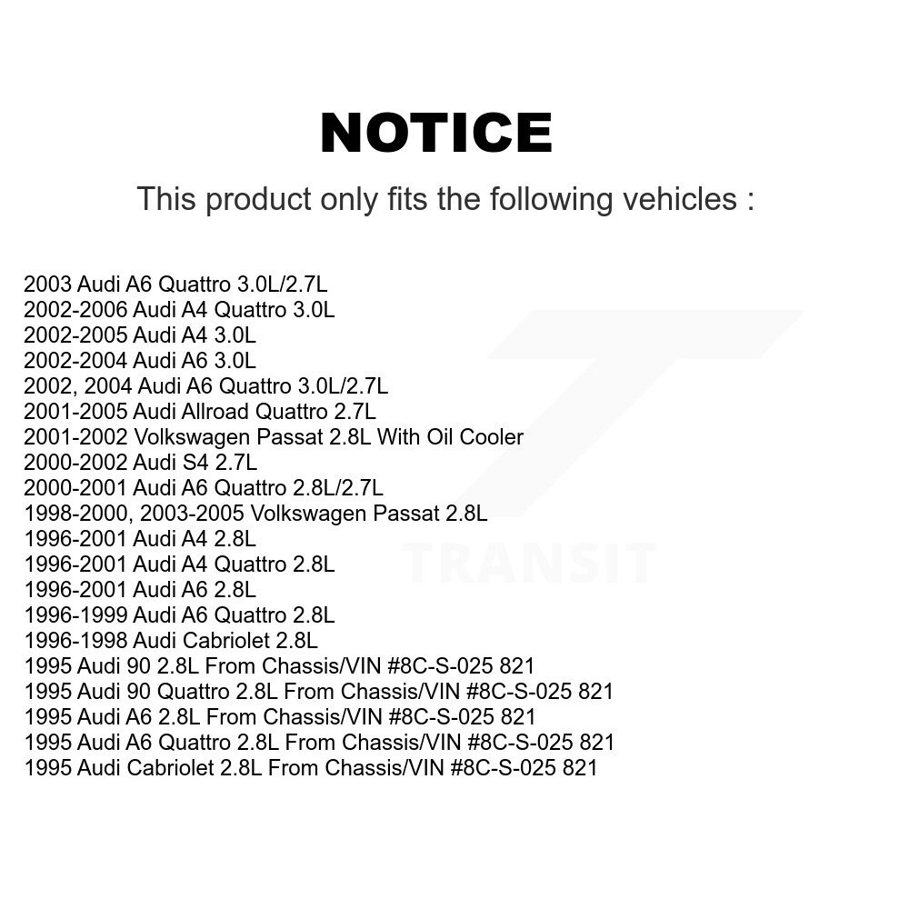 [N/A] Filtre à huile moteur pour Audi A4 Quattro Volkswagen Passat A6 Allroad S4 Cabriolet