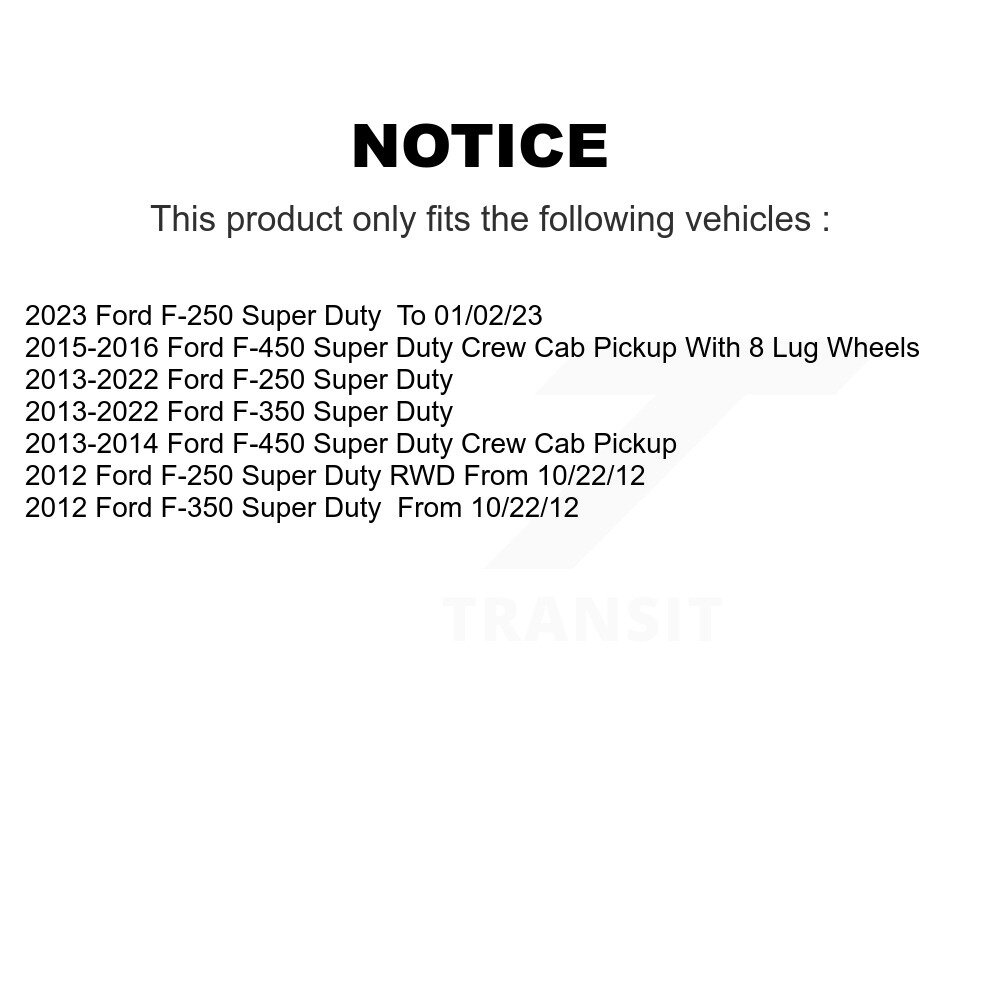 [Arrière] Chaussures de frein à tambour arrière pour Ford F-350 Super Duty F-250 F-450 NB-1043B
