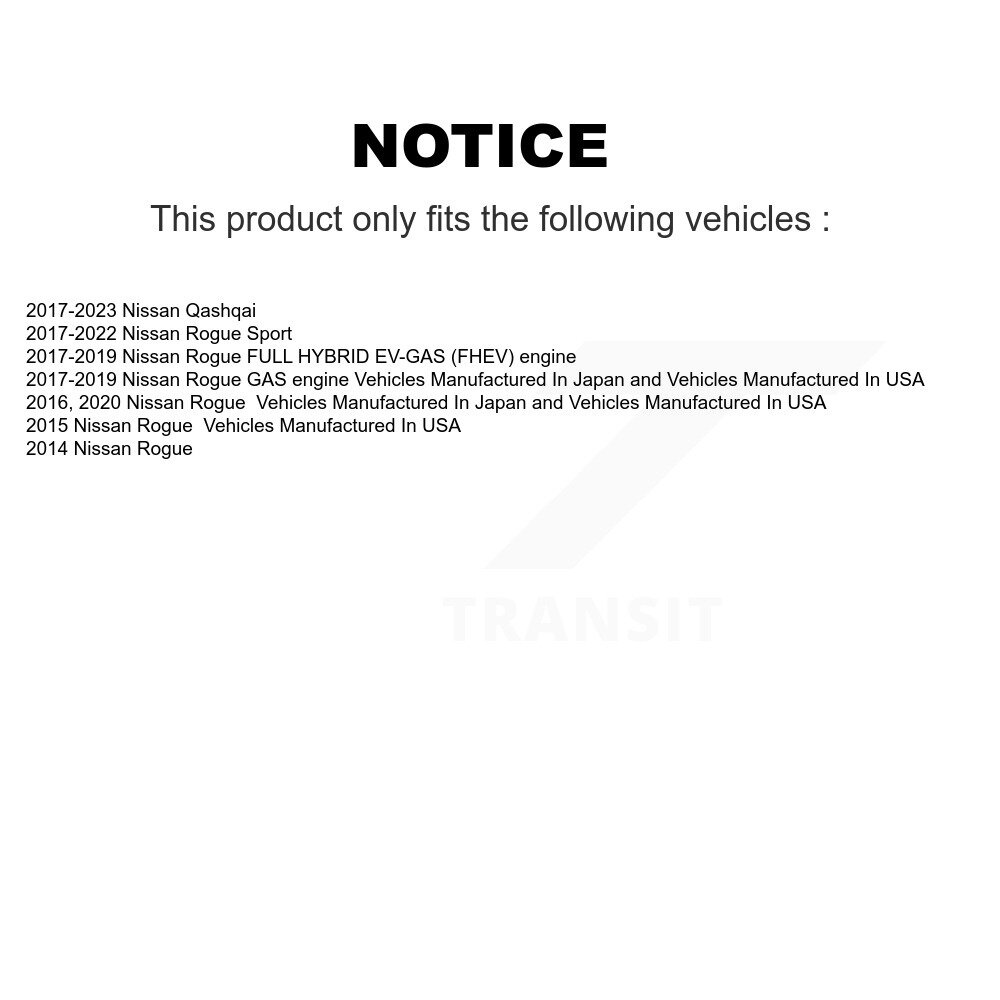 [Arrière] Chaussures de frein de stationnement arrière pour Nissan Rogue Sport Qashqai NB-1066B
